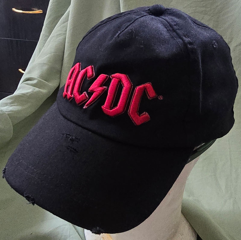 AC DC red on black