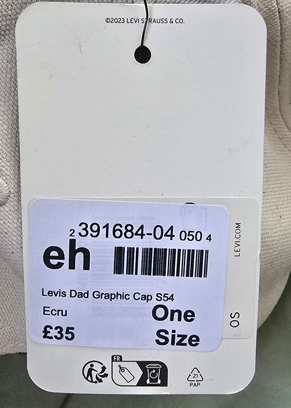 Levis Dad Graphic Cap S54 Ecru One Size